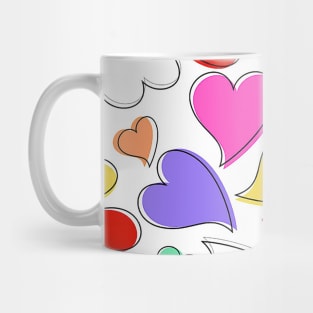 Floating Conversational-Inspired Hearts Pattern Mug